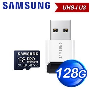 Samsung 三星 PRO Ultimate microSDXC UHS-I(U3) 128G記憶卡(MB-MY128SB/WW)(附讀卡機)