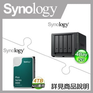 ☆促銷組合★ Synology DiskStation DS423+ 4Bay NAS+HAT3300 PLUS 4TB(X2)