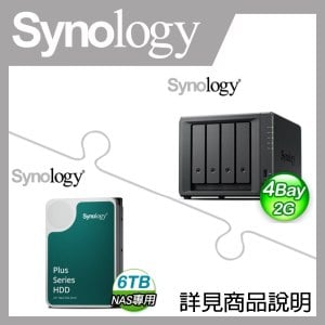 ☆促銷組合★ Synology DiskStation DS423+ 4Bay NAS+HAT3300 PLUS 6TB(X2)