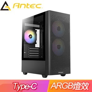 Antec 安鈦克【NX500M ARGB】玻璃透側 M-ATX電腦機殼《黑》(顯卡長32/CPU高15.5)
