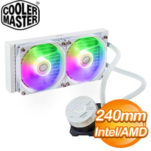 【搭機價】Cooler Master 酷碼 MasterLiquid 240L Core ARGB 水冷散熱器《白》MLW-D24M-A18PZ-RW