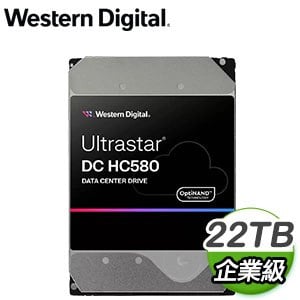 WD 威騰 Ultrastar DC HC580 22TB 3.5吋 7200轉 512MB快取 企業級硬碟 WUH722422ALE6L4