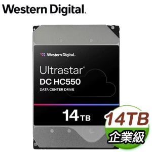 WD 威騰 Ultrastar DC HC550 14TB 3.5吋 7200轉 512MB快取 企業級硬碟 WUH721814ALE6L4