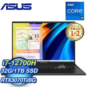ASUS 華碩 N7601ZW-0038K12700H 16吋筆電《零度黑》(i7-12700H/32G/1TB/RTX3070Ti)