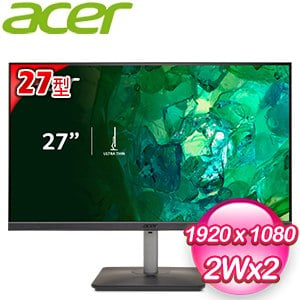 ACER 宏碁 RS272 27型 IPS 100Hz 抗閃系列 無邊框螢幕