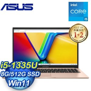 ASUS 華碩 X1504VA-0231C1335U 15.6吋筆電《蜜誘金》(i5-1335U/8G/512G)