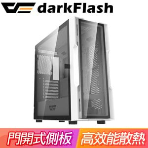 darkFlash 大飛 DK431 Glass E-ATX 玻璃透側機殼(含ARGB風扇*4)《白》(顯卡長40/CPU高16)