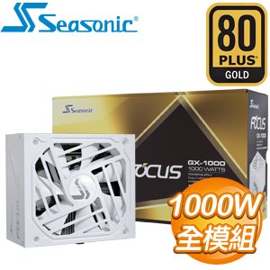 SeaSonic 海韻 Focus GX-1000 1000W 金牌 全模組 ATX3.0(PCIe 5.0)電源供應器《白》(10年保)