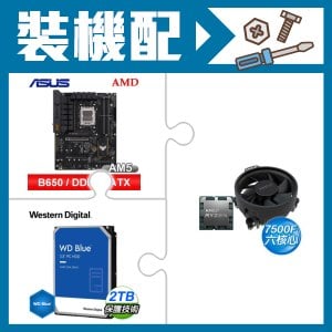 ☆裝機配★ AMD R5 7500F+華碩 TUF GAMING B650-E WIFI ATX主機板+WD 藍標 2TB 3.5吋硬碟