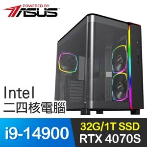 華碩系列【高速旋轉】i9-14900二十四核 RTX4070S 電競電腦(32G/1T SSD)
