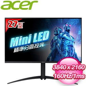 ACER 宏碁 XV275K P3 27型 IPS 4K 160Hz 電競螢幕
