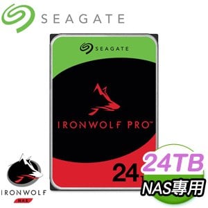 Seagate 希捷 那嘶狼 IronWolf PRO 24TB 7200轉 NAS專用硬碟(ST24000NT002-5Y)