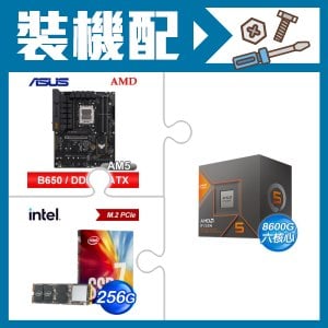 ☆裝機配★ AMD R5 8600G+華碩 TUF GAMING B650-E WIFI ATX主機板+Intel 760p 256G M.2 PCIe SSD(彩盒全球保固)