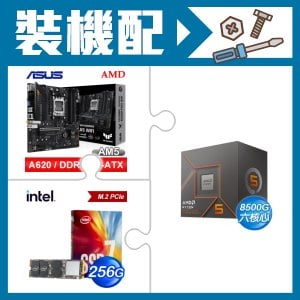 ☆裝機配★ AMD R5 8500G+華碩 TUF GAMING A620M-PLUS WIFI MATX主機板+Intel 760p 256G M.2 PCIe SSD(彩盒全球保固)