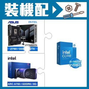 ☆裝機配★ i5-14600K+華碩 TUF GAMING Z790-PRO WIFI D5 ATX主機板+Intel Arc A750 8G 顯示卡