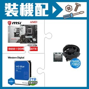 ☆裝機配★ AMD R5 7500F+微星 B650M GAMING WIFI M-ATX主機板+WD 藍標 2TB 3.5吋硬碟
