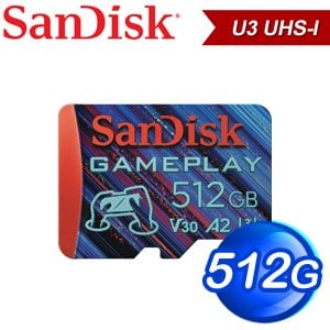 SanDisk GamePlay microSD 512G A2/U3/V30/UHS-I 手機和掌上型遊戲記憶卡(190MB/s)