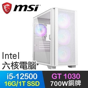微星系列【赤焰之刃】i5-12500六核 GT1030 電玩電腦(16G/1T SSD)