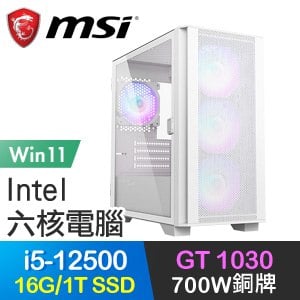 微星系列【赤焰之刃Win】i5-12500六核 GT1030 電玩電腦(16G/1T SSD/Win11)