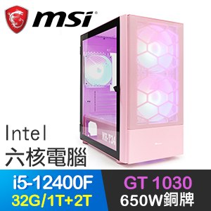 微星系列【天道之獄】i5-12400F六核 GT1030 電玩電腦(32G/1T SSD+2T)
