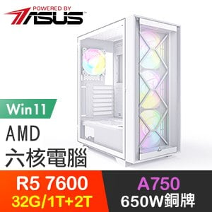 華碩系列【生死之輪Win】R5-7600六核 A750 電玩電腦(32G/1T SSD+2T/Win11)