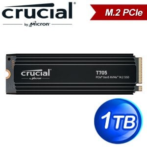 Micron 美光 Crucial T705 1TB PCIe 5.0 NVMe SSD《附散熱片》(讀:13600M/寫:10200M)