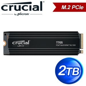 Micron 美光 Crucial T705 2TB PCIe 5.0 NVMe SSD《附散熱片》(讀:14500M/寫:12700M)