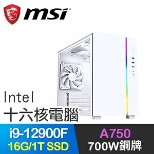 微星系列【殊華聖光】i9-12900F十六核 A750 電玩電腦(16G/1T SSD)