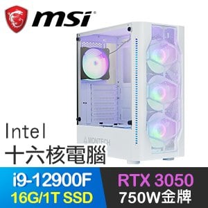微星系列【凌風破浪】i9-12900F十六核 RTX3050 電玩電腦(16G/1T SSD)