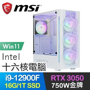 微星系列【凌風破浪Win】i9-12900F十六核 RTX3050 電玩電腦(16G/1T SSD/Win11)
