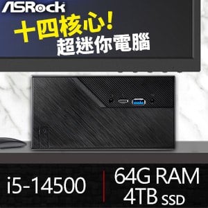 華擎系列【mini計程車】i5-14500十四核 迷你電腦(64G/4T SSD)《Mini B760》