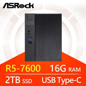 華擎系列【小天暗星】R5-7600六核 小型電腦(16G/2T SSD)《Meet X600》