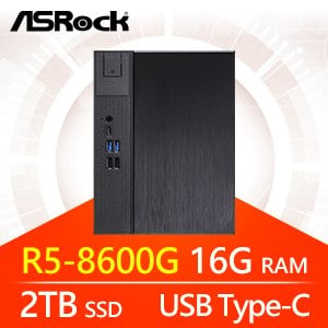 華擎系列【小地正星】R5-8600G六核 小型電腦(16G/2T SSD)《Meet X600》