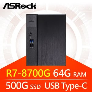 華擎系列【小地猛星】R7-8700G八核 小型電腦(64G/500G SSD)《Meet X600》