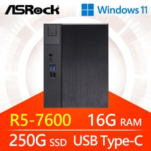華擎系列【小天威星Win】R5-7600六核 小型電腦(16G/250G SSD/Win11)《Meet X600》