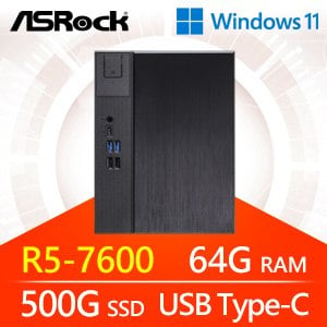 華擎系列【小天孤星Win】R5-7600六核 小型電腦(64G/500G SSD/Win11)《Meet X600》