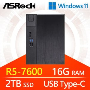 華擎系列【小天暗星Win】R5-7600六核 小型電腦(16G/2T SSD/Win11)《Meet X600》