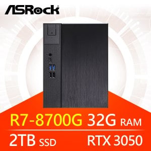華擎系列【小騰月劍】R7-8700G八核 RTX3050 小型電腦(32G/2T SSD)《Meet X600》