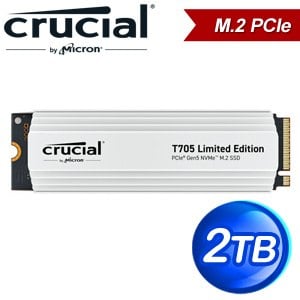 Micron 美光 Crucial T705 2TB PCIe 5.0 NVMe SSD《附白色散熱片》(讀:14500M/寫:12700M)