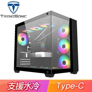 TrendSonic 翰欣【GX980T PLUS】全景玻璃透側 ATX電腦機殼《黑》(顯卡長40/CPU高16)