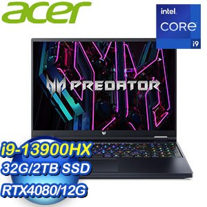 ACER 宏碁 Predator PH16-71-96W2 16吋電競筆電(i9-13900HX/32G/2TB/RTX4080/W11)