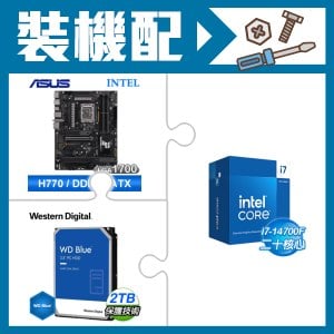 ☆裝機配★ i7-14700F+華碩 TUF GAMING H770-PRO WIFI D5 主機板+WD 藍標 2TB 3.5吋硬碟