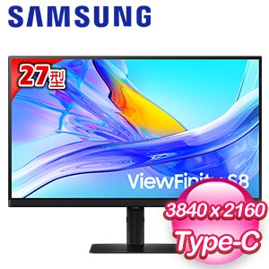 Samsung 三星 ViewFinity S8 S27D806UAC 27型 4K窄邊美型螢幕(HDMI/DP/Type-C)