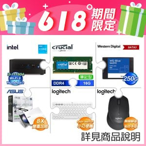 INTEL RNUC11PAHI30Z01 NUC kit 準系統+16G NB記憶體+250GB SATA SSD+外接燒錄器+藍芽鍵盤+無線滑鼠